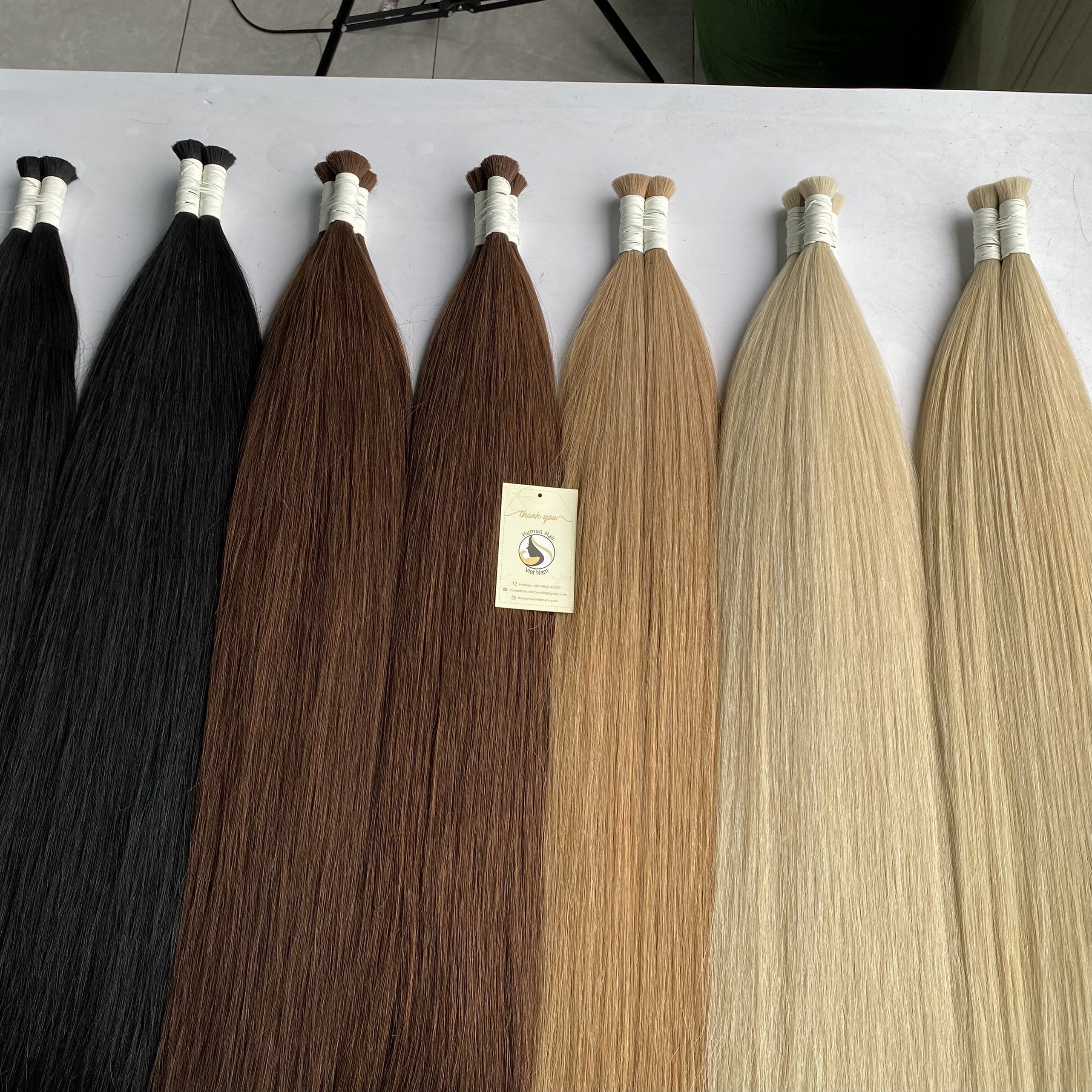 Custom Color Wholesale Virgin Hair Vendors Unprocessed Indian Hair Bulk Super Double Drawn Vietnamese Human Hair Extensions