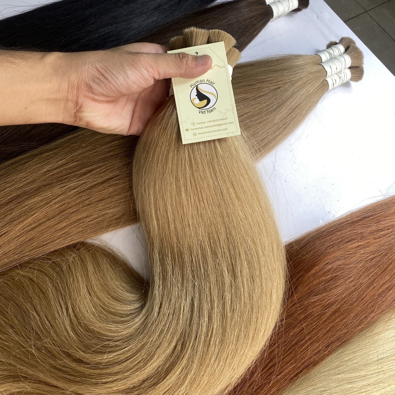 Custom Color Wholesale Virgin Hair Vendors Unprocessed Indian Hair Bulk Super Double Drawn Vietnamese Human Hair Extensions