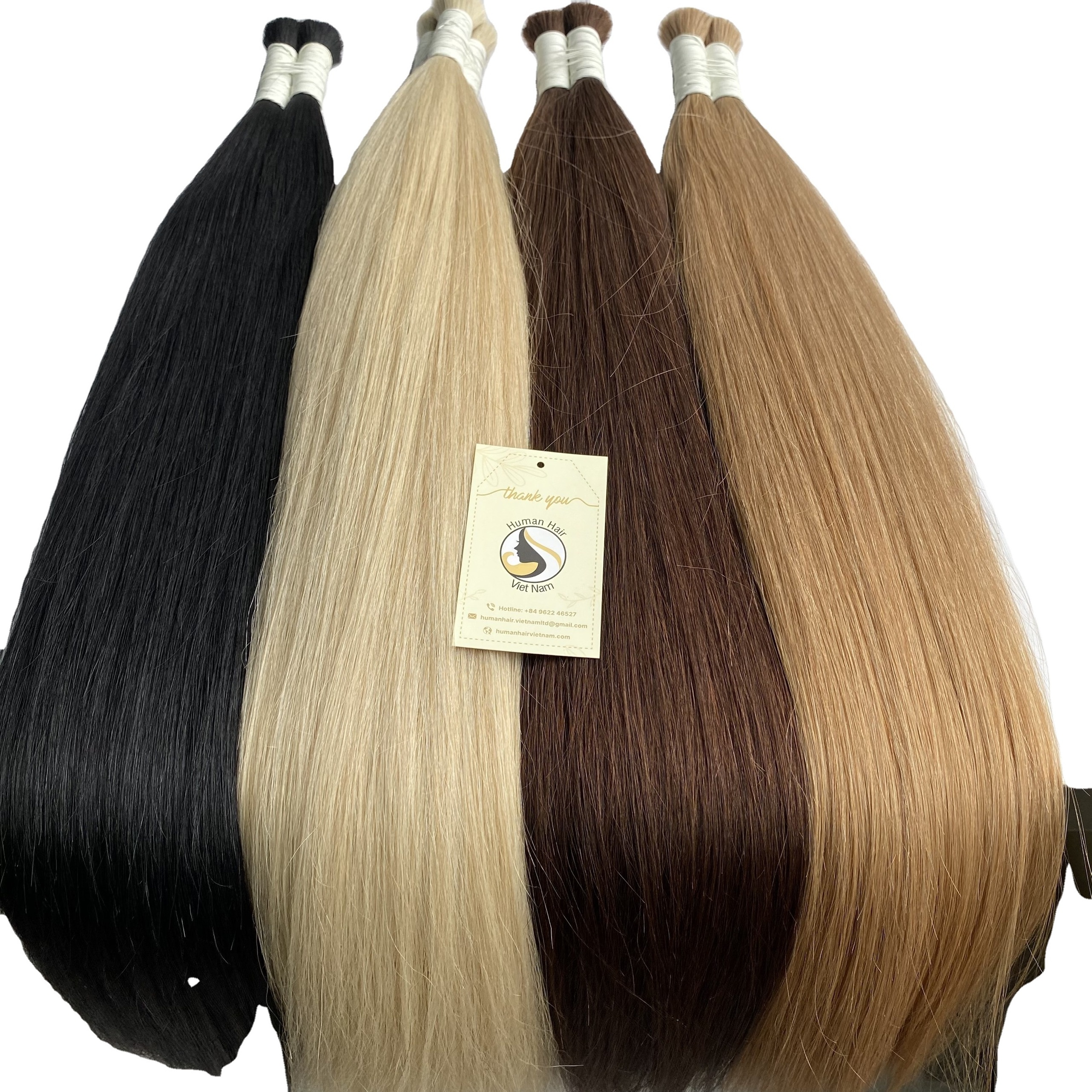 Custom Color Wholesale Virgin Hair Vendors Unprocessed Indian Hair Bulk Super Double Drawn Vietnamese Human Hair Extensions