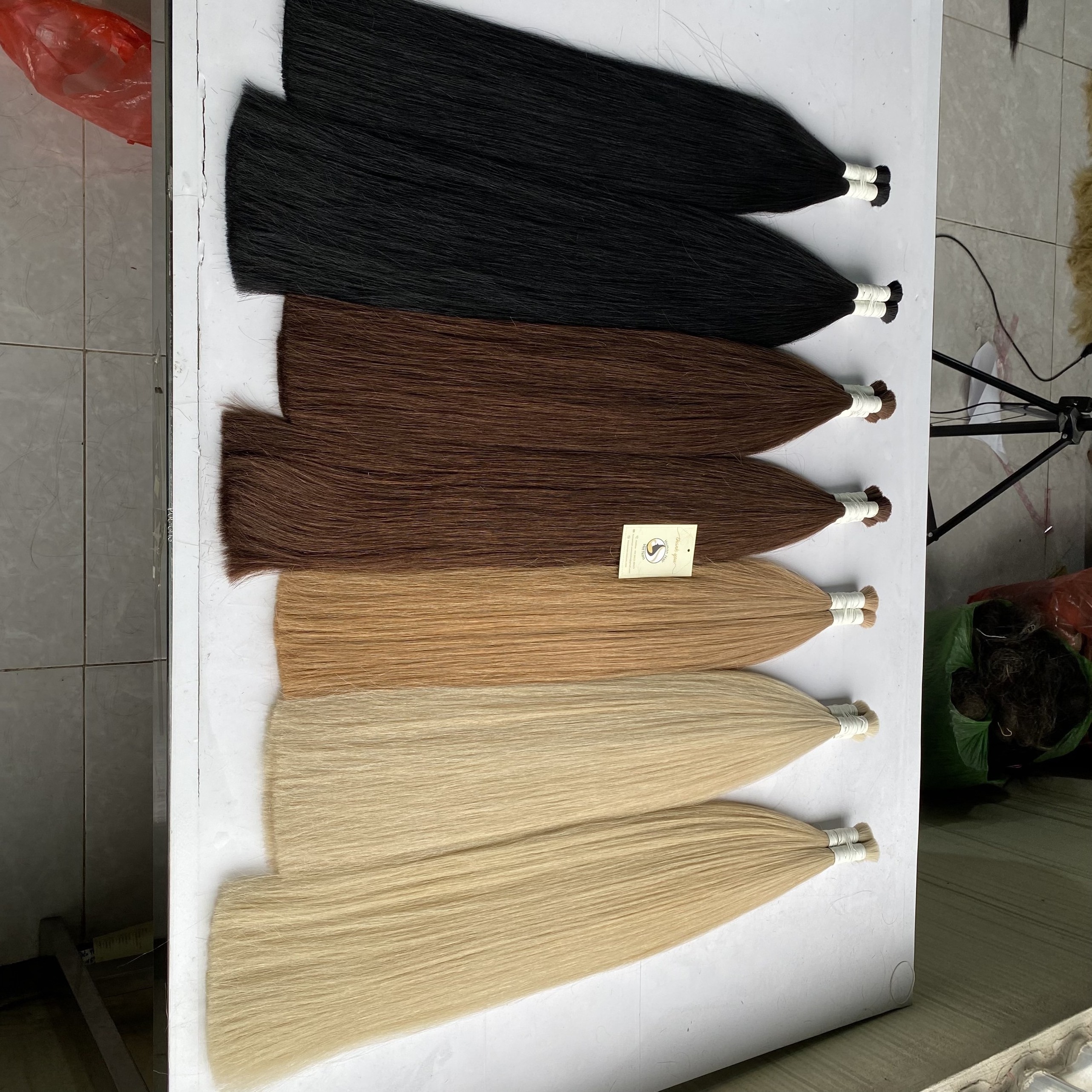 Custom Color Wholesale Virgin Hair Vendors Unprocessed Indian Hair Bulk Super Double Drawn Vietnamese Human Hair Extensions