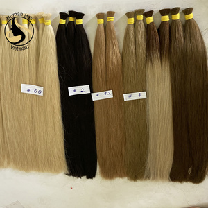 Full Cuticle Soft Virgin Remy Bulk Hair Russian Slavic Human Hair Bulk 30cm-100cm for Russia Hair Extension