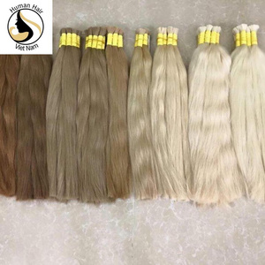 Remy virgin 100% Russian human hair extensions luxury no tangle, silk hair the best supplier ash colored of Human Hair Vietnam