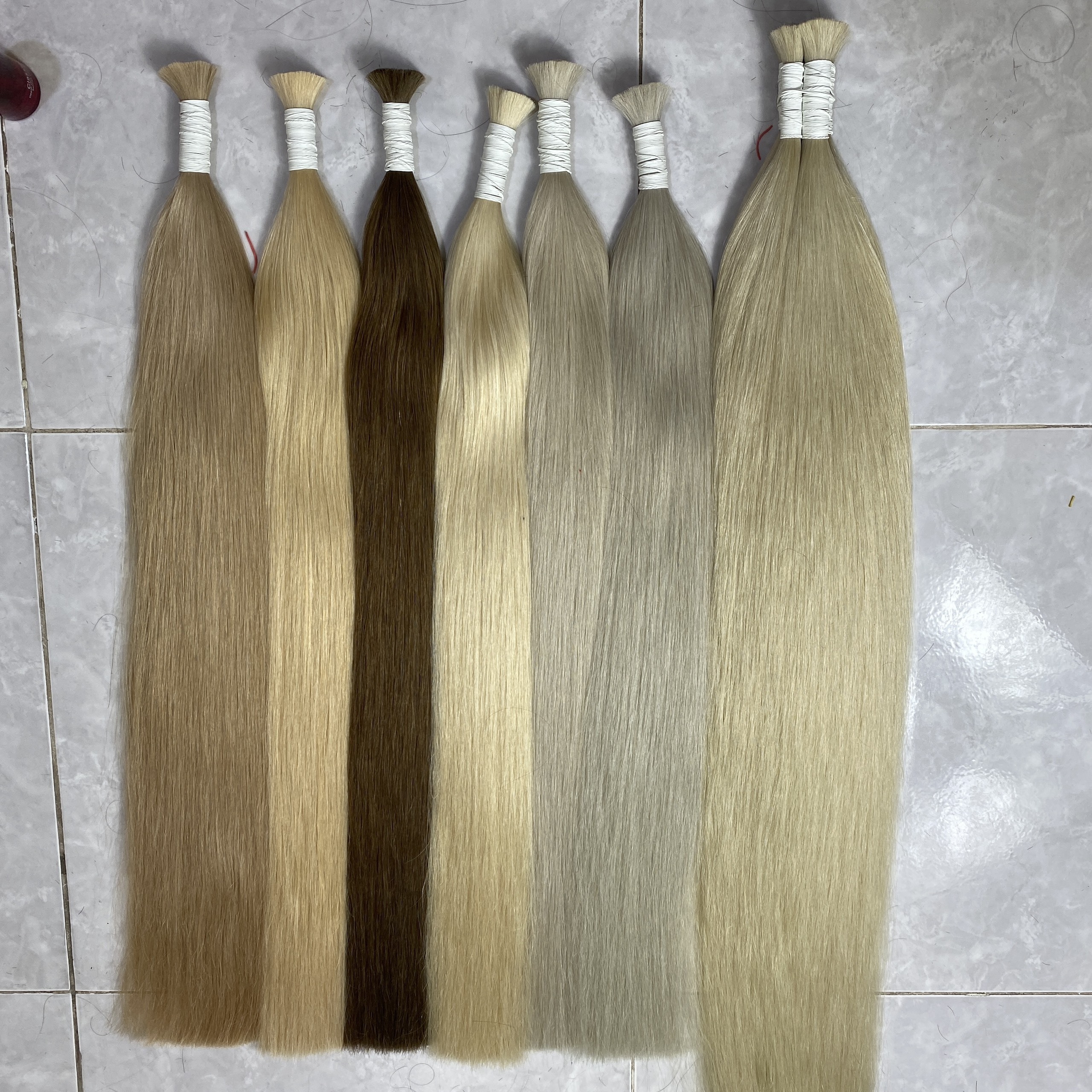 The Best of Quality Full Cuticle Soft Virgin Remy Bulk Hair Russian Slavic Human Hair Bulk 20-100cm Hair Extension