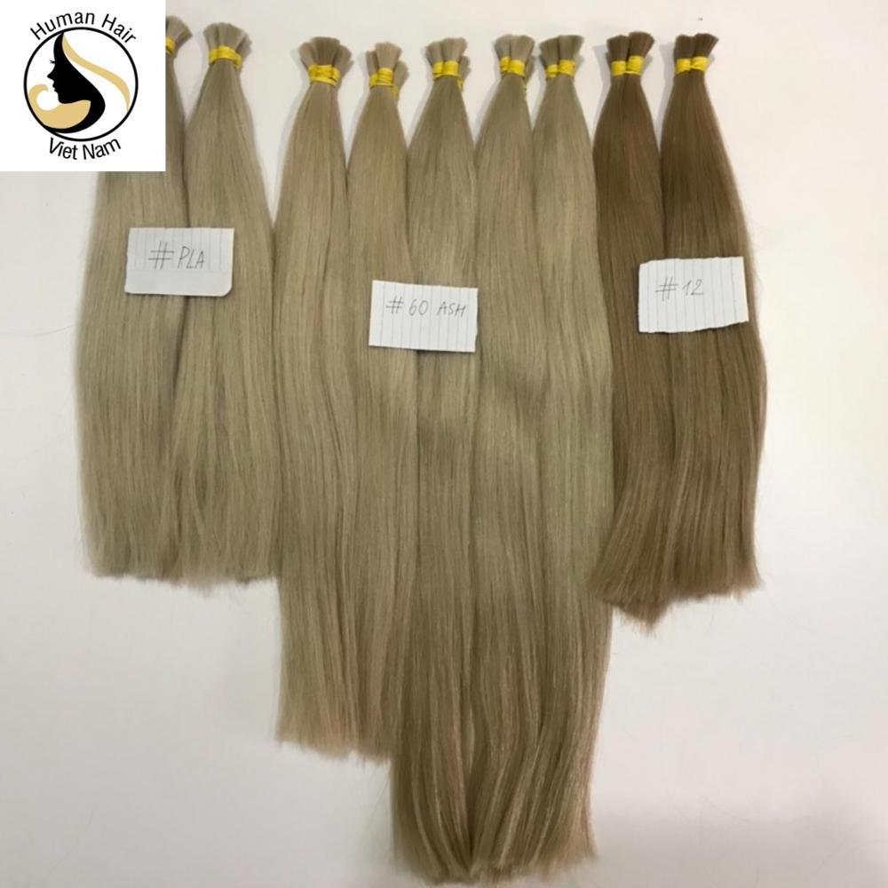 Remy virgin 100% Russian human hair extensions luxury no tangle, silk hair the best supplier ash colored of Human Hair Vietnam