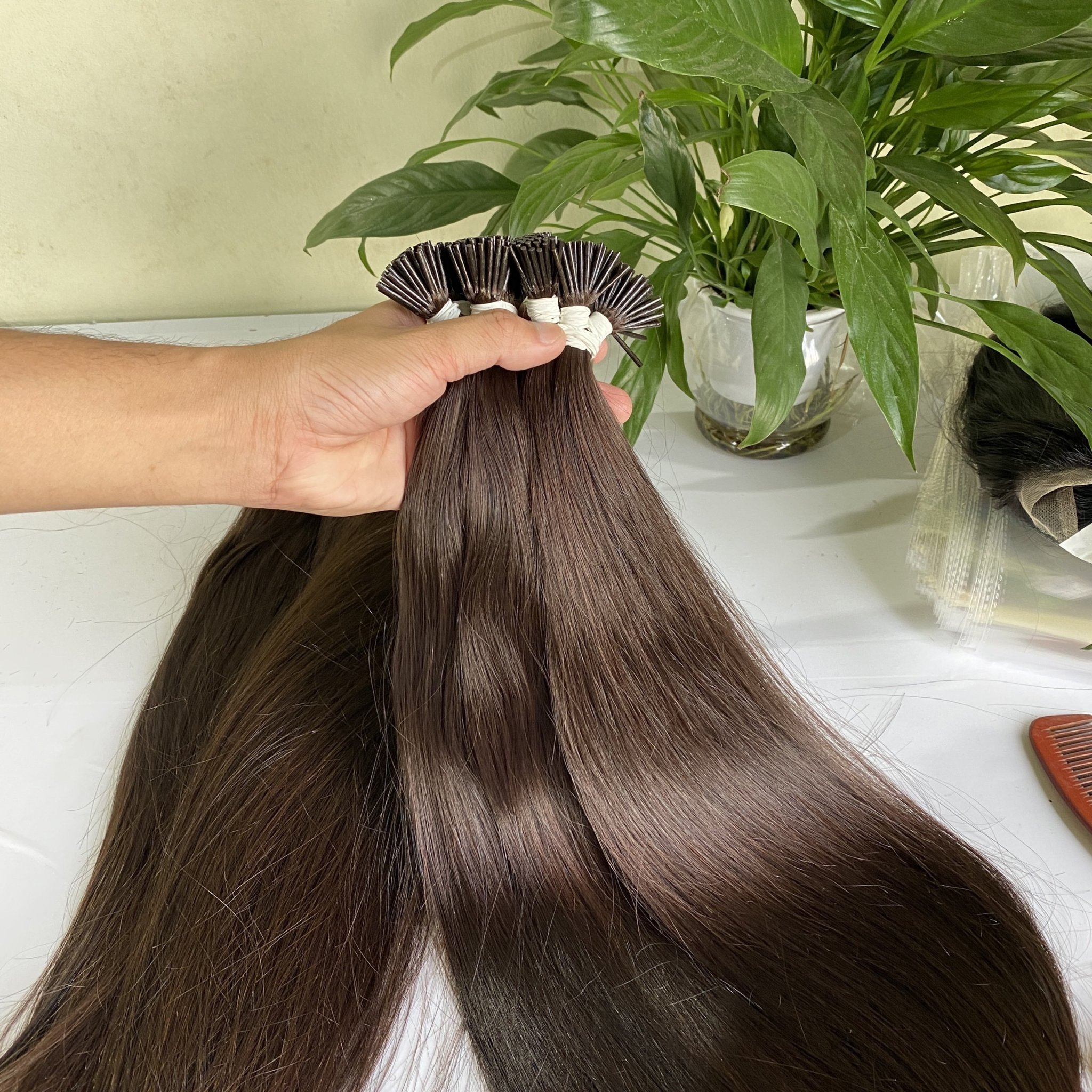 Wholesale Remy Russian I Tip Human Hair Extensions Keratin Micro Link Raw Virgin Hair Pre Bonded I Tip Hair Extensions