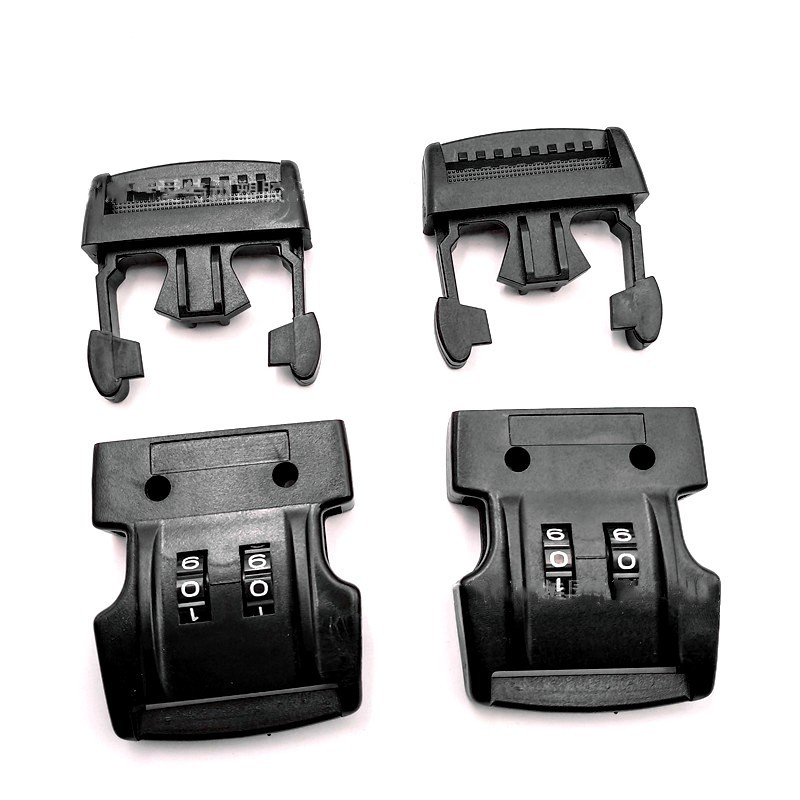 Manufacturer safety password plastic buckle 38 MM black insert button lock for backpack bag accessories