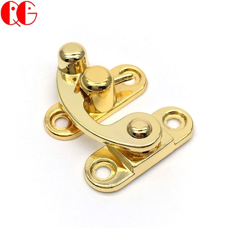 New Jewelry Box Hardware Accessory Replacement Wooden Boxes Gold Decorative Locks Clasp Hooks Metal Latch Hook Hasp Horn Lock