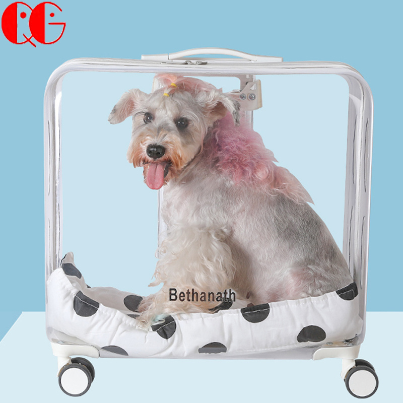 New Product Large Capacity Carry Puppy Carrier Cat Bag Travel Portable Kitten Cage Dog Backpack Breathable Outdoor Pet Trolley