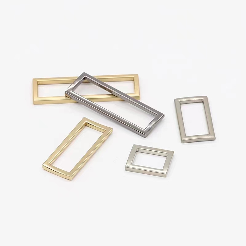 Rectangle Metal Rings Small Flat Metal Strap Buckle Surface Plating Slide Buckles Purse Hardware for Bag Making Supplies Leather