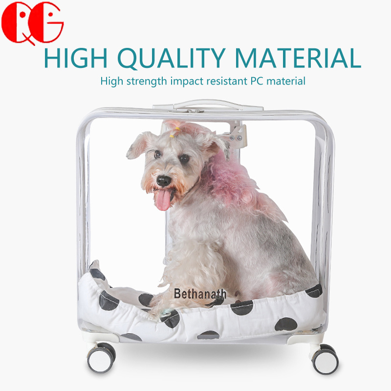 New Product Large Capacity Carry Puppy Carrier Cat Bag Travel Portable Kitten Cage Dog Backpack Breathable Outdoor Pet Trolley