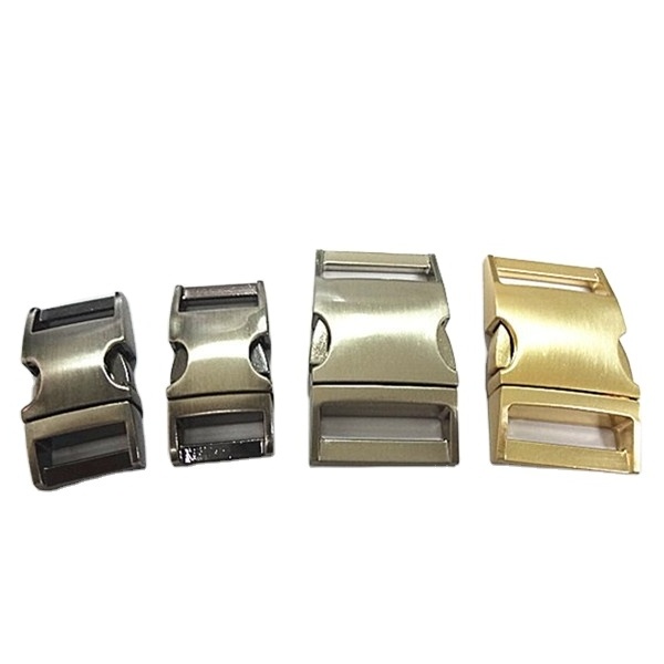 Quick side release metal buckle for dog collars