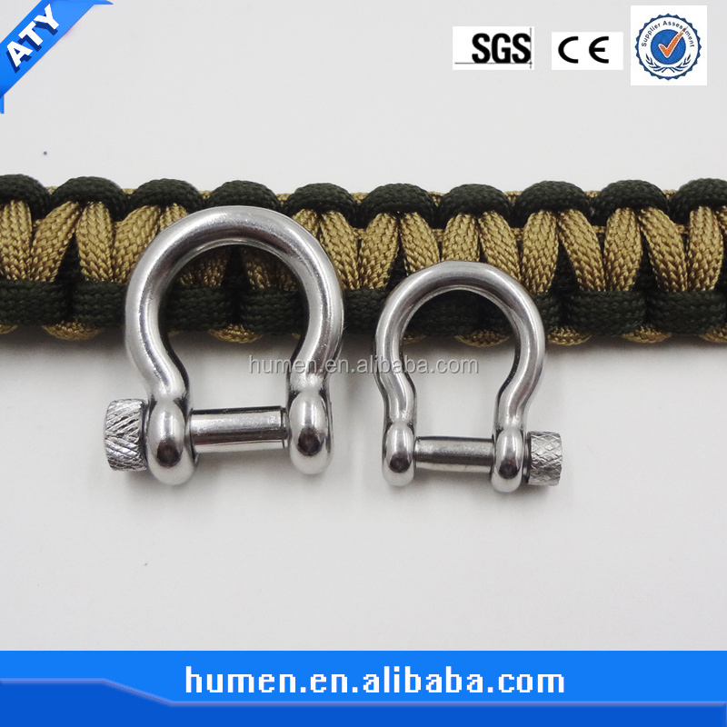 Wholesale Adjustable Stainless Steel Shackle For Paracord Bracelet