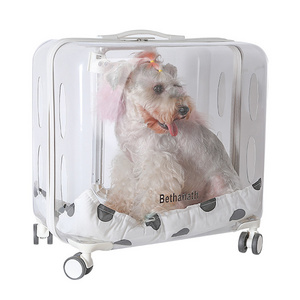 New Product Large Capacity Carry Puppy Carrier Cat Bag Travel Portable Kitten Cage Dog Backpack Breathable Outdoor Pet Trolley