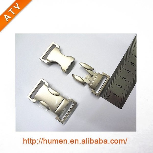 Quick side release metal buckle for dog collars