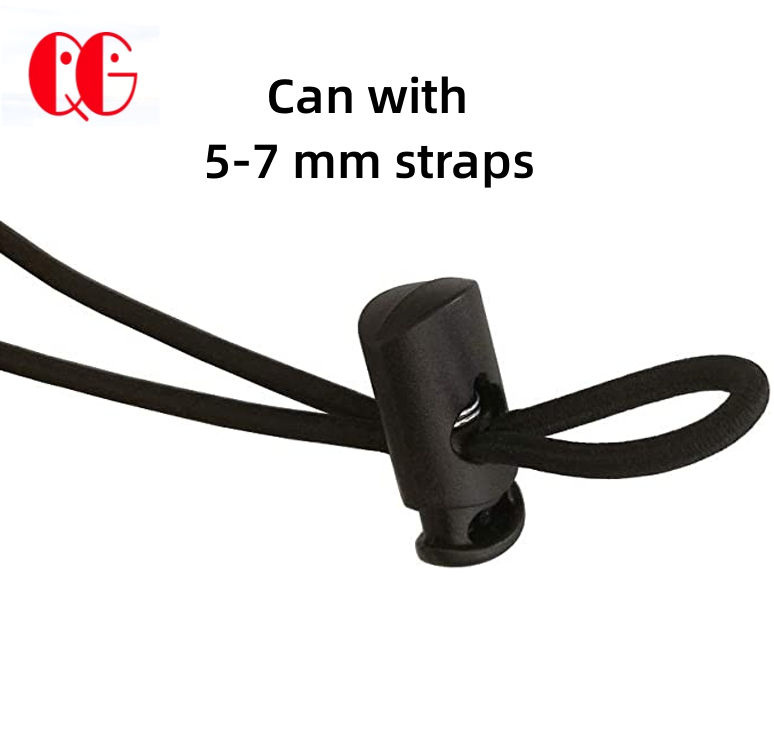 Craft County Single Hole Heavy Duty Plastic Cord Lock Clamp Toggle Stop slider Cheap Cord Stopper  Toggle  Plastic  Lock