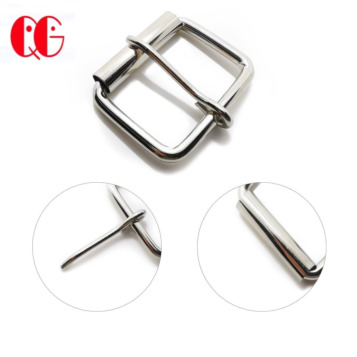 Metal Rectangle Adjuster Triglides Slides Belt Buckle 3 cm Roller Pin Buckle for Dog Collar Gunmetal Heel Bar Handbag