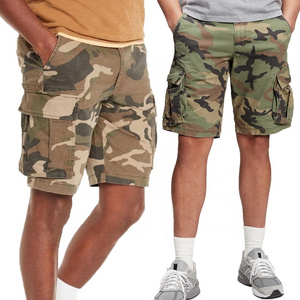 Factory Custom wholesale outdoor multi-pocket mens cargo shorts camouflage camo shorts for men