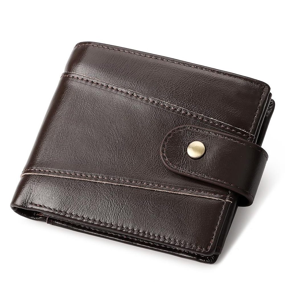 HUMERPAUL wholesale customization genuine leather men's wallet retro RFID multi-card wallet Short cowhide Organizer purse