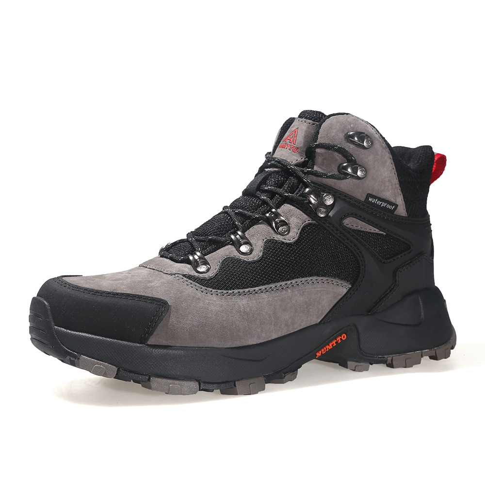 Wholesale Hiking Shoes Hiking Boots Leather Hunting Boots Rubber Outsole Top Quality Waterproof Men