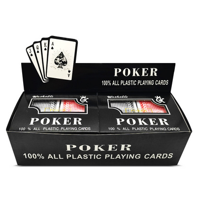 Double Box Poker Cards Custom Entertainment 100% Plastic Waterproof Casino Custom Printed Playing Cards Poker Set