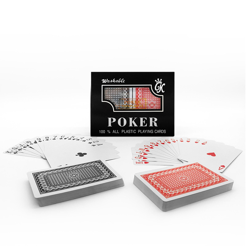 Double Box Poker Cards Custom Entertainment 100% Plastic Waterproof Casino Custom Printed Playing Cards Poker Set