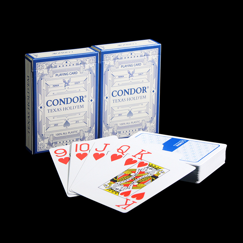 Free Sample CONDOR Playing Cards Texas Hold'em Poker Waterproof Plastic PVC Poker Casino Playing Cards For Club