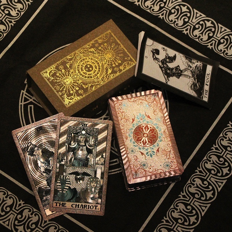 New Arrival 78 PCS Tarot Cards Decks Wholesale Custom Gold Foil Tarot Printing Cartas De Tarot Cards With Guidebook