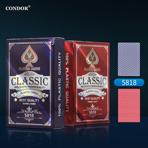 Free Sample In Stock CONDOR 5818 Playing Cards High Quality Waterproof Plastic Poker PVC Playing Cards For Casino Club