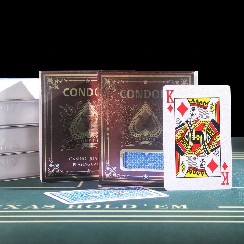 Free Sample CONDOR 6888 Playing Cards Double-sided Frosted PVC Waterproof Plastic Playing Cards For Casino Poker Club