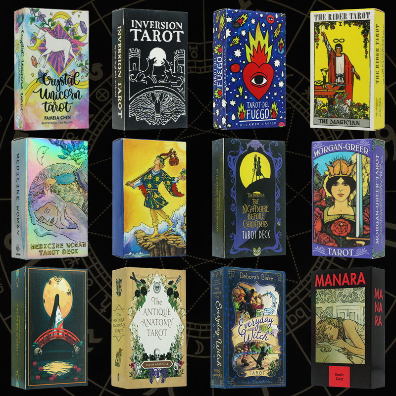 500 Latest Styles Wholesale English Tarot Card Deck Online Oracle Card with E-guidebook Divination Board Game carta de tarot