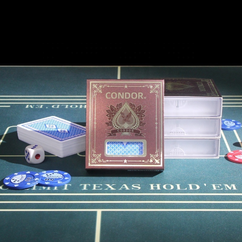 Free Sample CONDOR 6888 Playing Cards Double-sided Frosted PVC Waterproof Plastic Playing Cards For Casino Poker Club