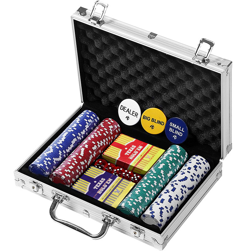 200pcs 300pcs 500pcs Fichas De Poker Premium Custom Logo Clay Poker Chips Set Casino With Aluminium Case