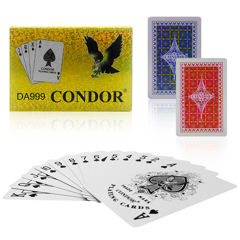 CONDOR Custom Plastic 180gsm-310gsm Playing Card Waterproof PVC Cartas De Poker Casino Playing Cards Wholesale