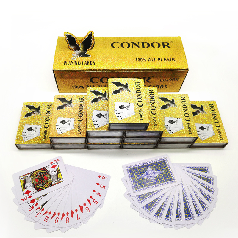 CONDOR Custom Plastic 180gsm-310gsm Playing Card Waterproof PVC Cartas De Poker Casino Playing Cards Wholesale