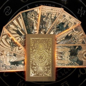 New Arrival 78 PCS Tarot Cards Decks Wholesale Custom Gold Foil Tarot Printing Cartas De Tarot Cards With Guidebook