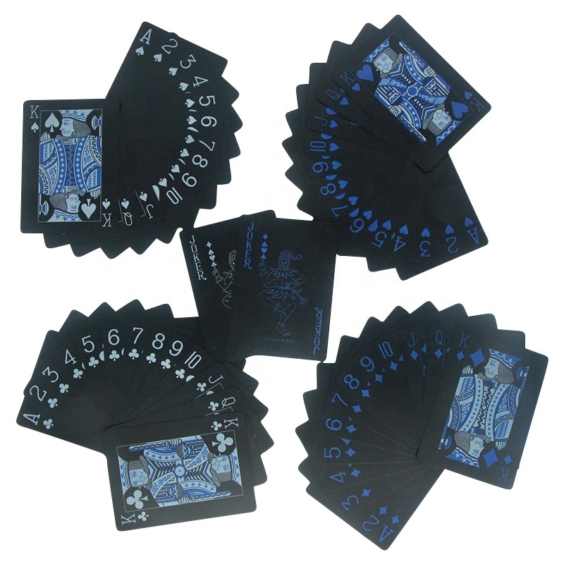 Wholesale Black PVC Plastic Waterproof Playing Cards Magic Poker Cards With Flexible Plastic PVC Classic Trick Cards