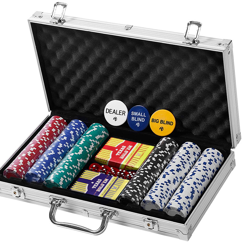 200pcs 300pcs 500pcs Fichas De Poker Premium Custom Logo Clay Poker Chips Set Casino With Aluminium Case