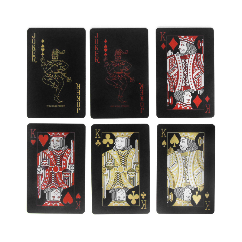 Poker Supplier High Quality Custom Playing Cards Black Waterproof Plastic PVC Poker Card With Iron Metal Box