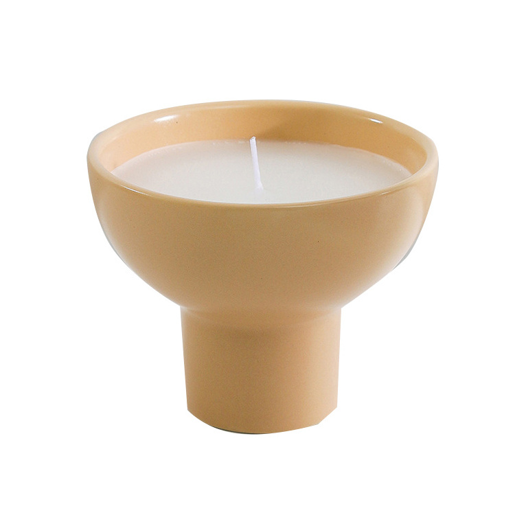 400ml 14oz European Matte High Quality Luxury Ceramic Candle Jars Soy Wax Scented Ceramic Candle Cup Candle jars