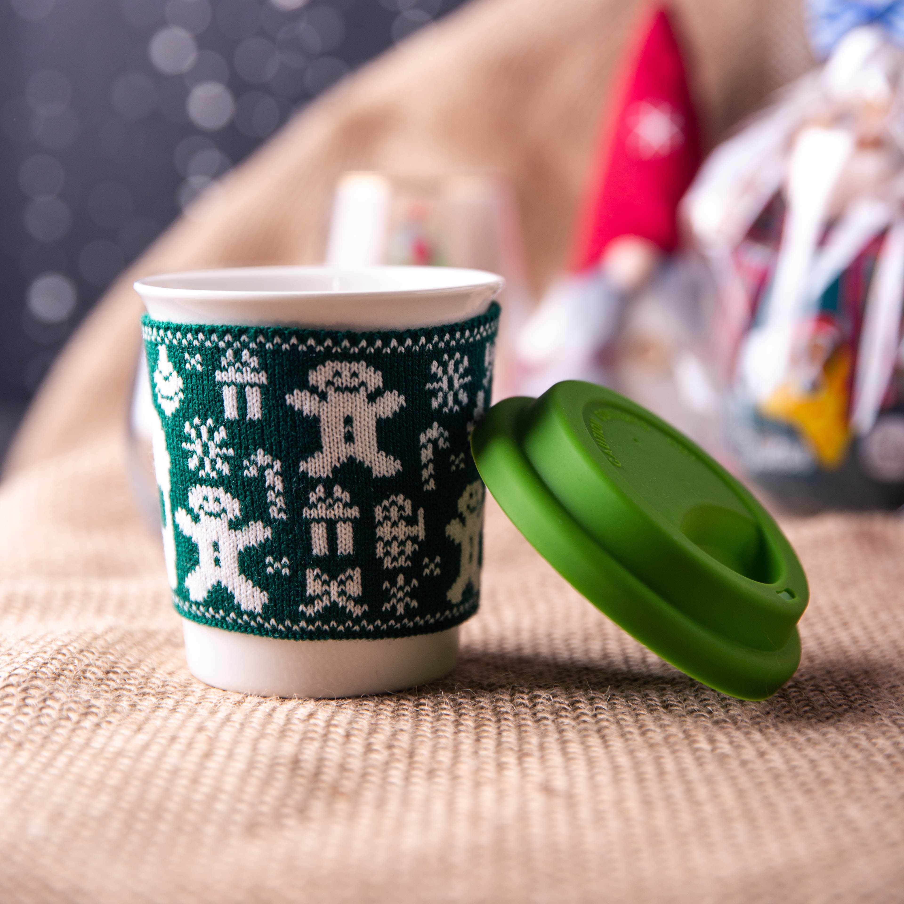 Fine New bone China Dinner Set classical green Red Porcelain Tableware Ceramic Christmas mug