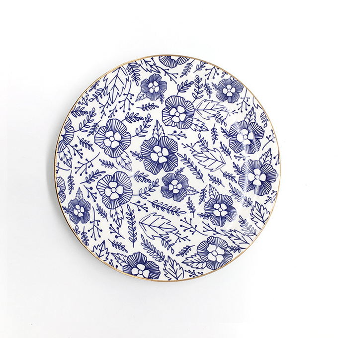 BLUE FLOWERS Blue-and-white Ceramic PLATE