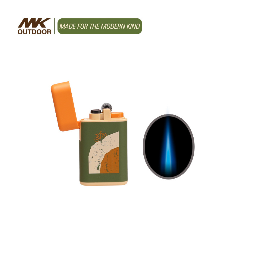 MK mini torch windproof lighter kerosene windproof straight torch blue flame lighter with knife