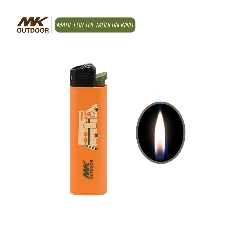 MK Wholesale gas flame Flint Lighter Slim Flint POM Spark Lighter Art Butane Gas Kitchen Disposable Flint Lighter