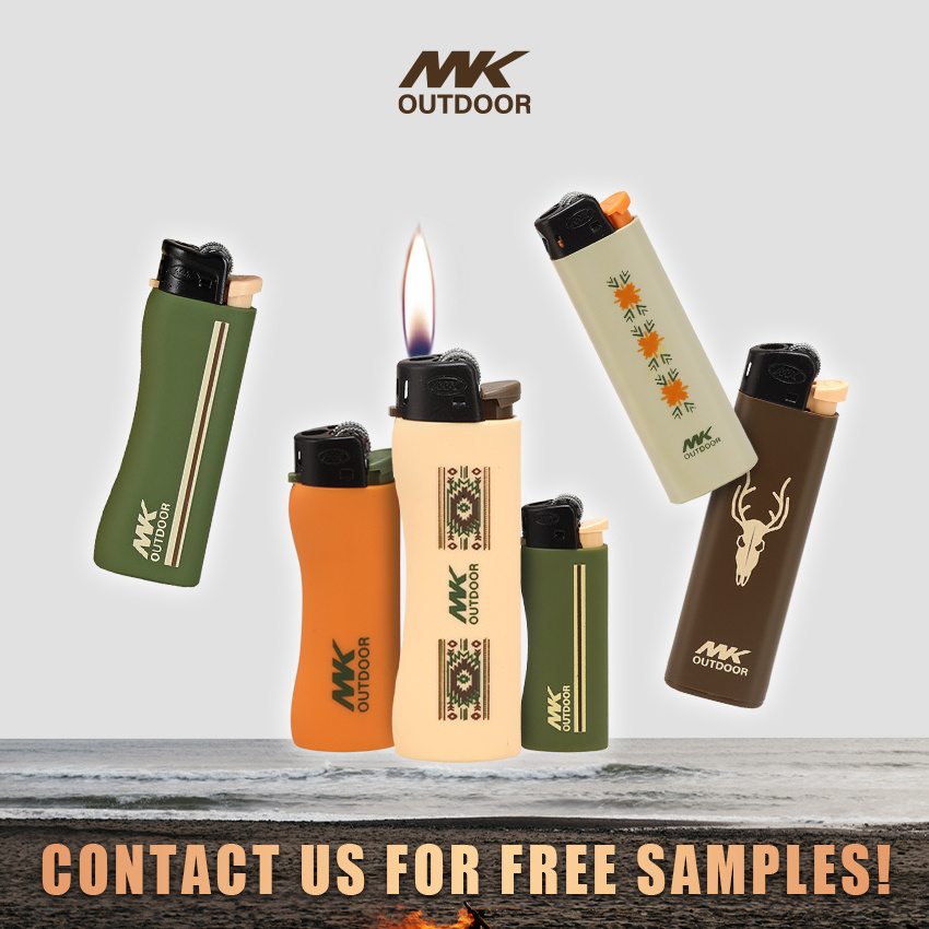 MK custom logo Cigarette lighters cover smoking flame flint lighter fire butane gas Feuerzeug Encendedores other lighters