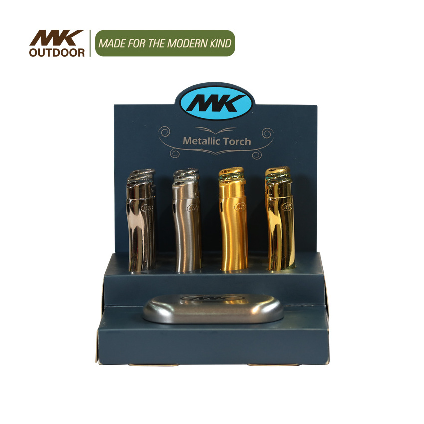 MK metal case custom windproof free sample fire metal lighter gun lighter cigarette metal