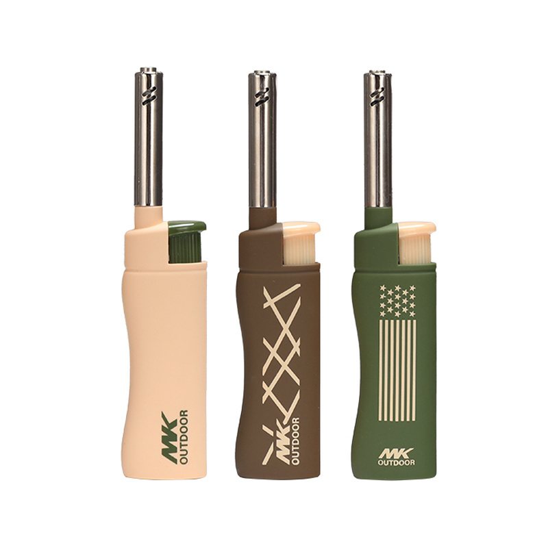 MK rf-800 refillable bendable tube bbq butane pen torch custom metal flip top lighter gas custom lighters logo