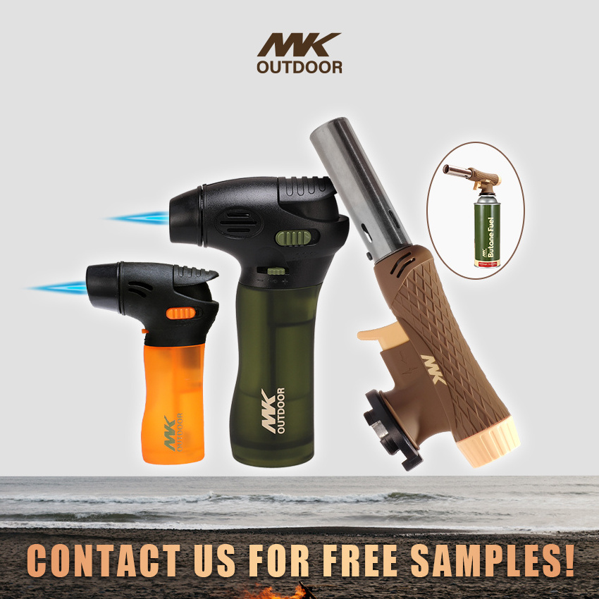 MK mini windproof cigar lighters electronic custom logo torch lighter refillable cigarette Piezoelectric Ignition lighter