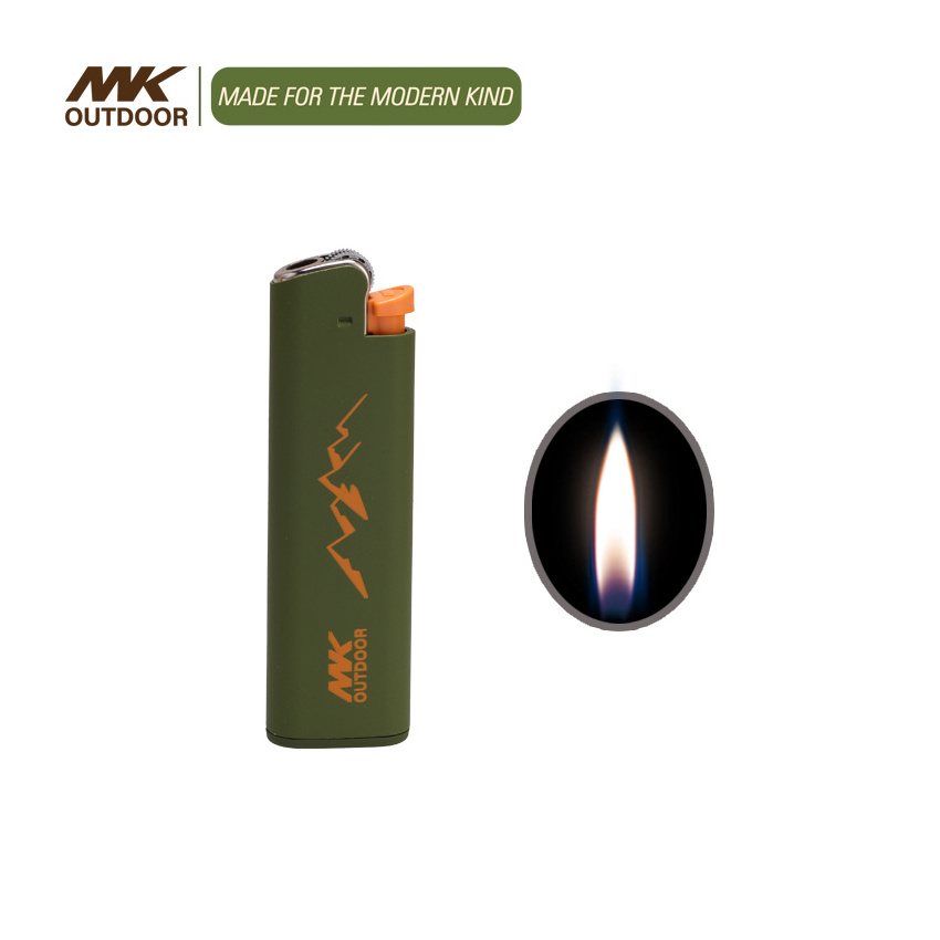 MK Art gas flame Metal lighters Case Flint Wheel cigarette Disposable Lighter Flint Metal Flint Lighter