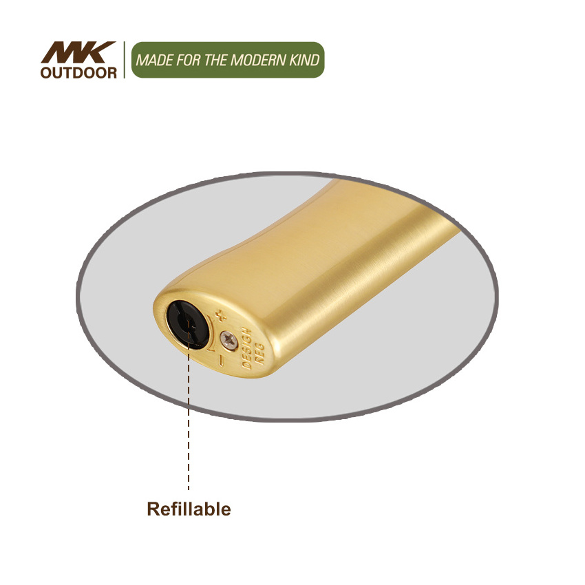 MK butane bamboo custom logo petrol gys lighter sleeve gas gold metal lighter case metal lighter sleeve