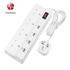 Multi Plug Extension Sockets Switched 4 Gang Electrical Outlets 13amp with 4 USB Charging Ports and 1700J Surge Protector